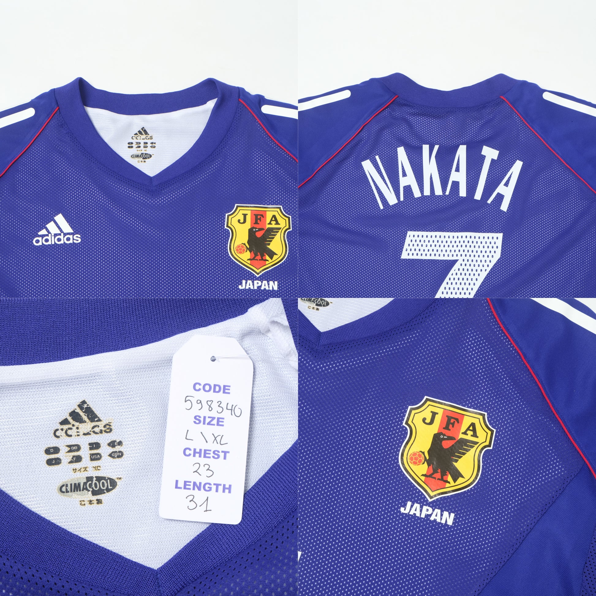 2002/04 Japan Home Shirt Adidas Nakata (L/XL)