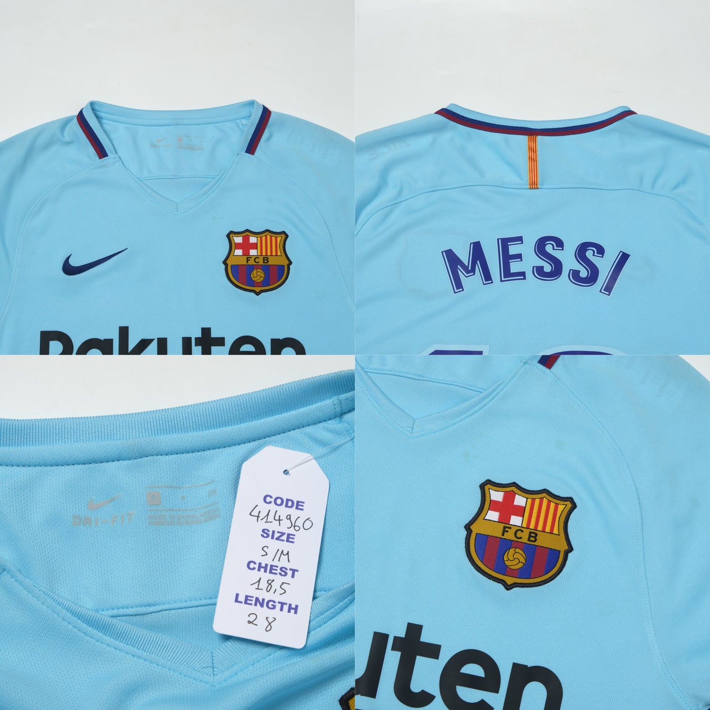 2017/18 Barcelona Away Shirt Nike Messi BNWT (S/M)