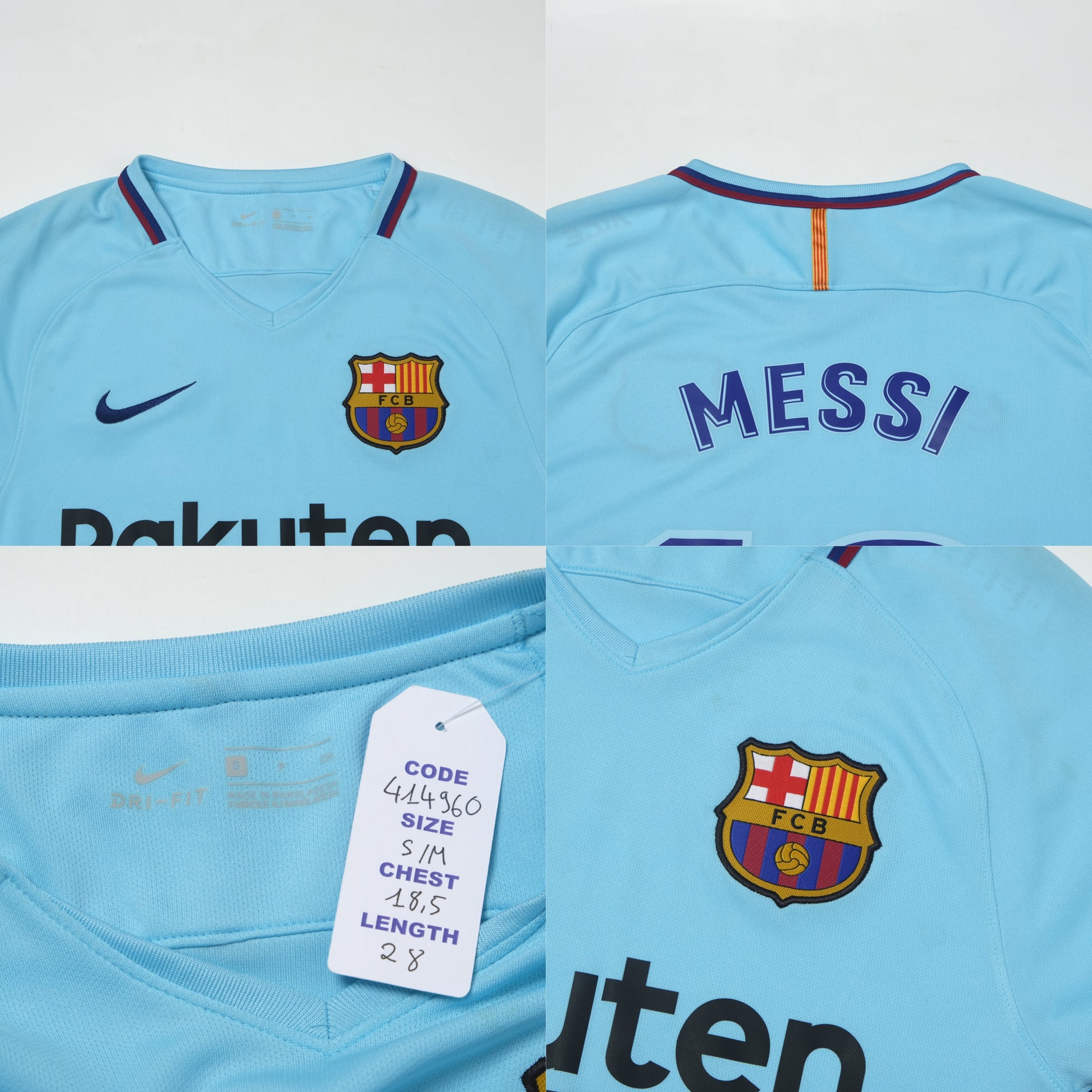 2017/18 Barcelona Away Shirt Nike Messi BNWT (S/M)