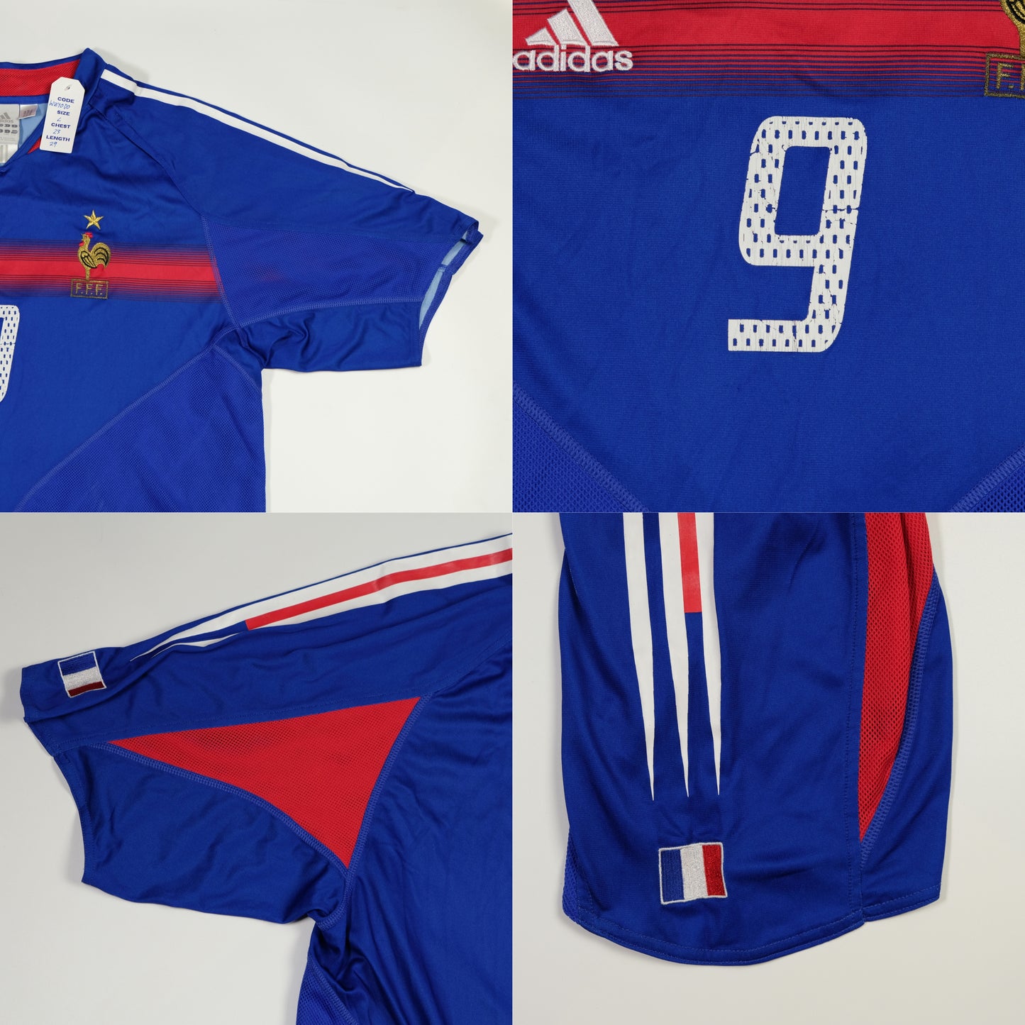 France Anelka Original 2002/2004 Adidas Home Football Shirt Large