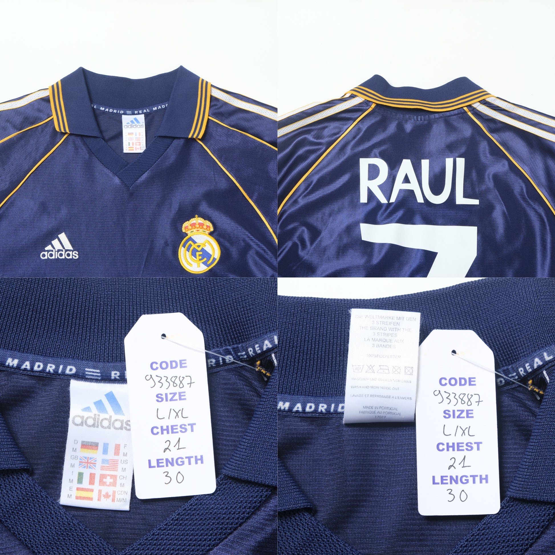 1998/00 Real Madrid Third Shirt Adidas Raul (L/XL)