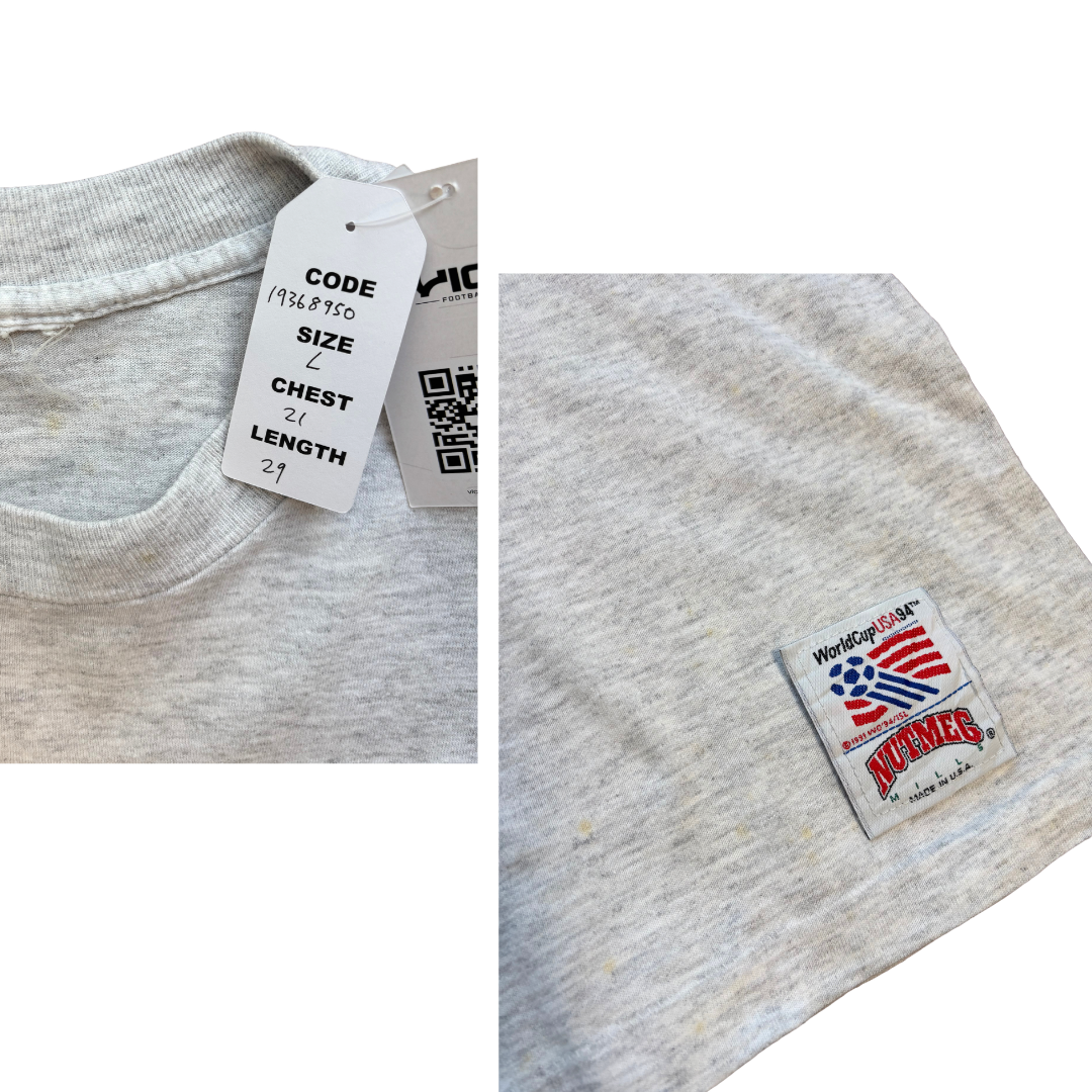 Camiseta de punto simple vintage Adidas USA Mundial 1994 Nutmeg (L)