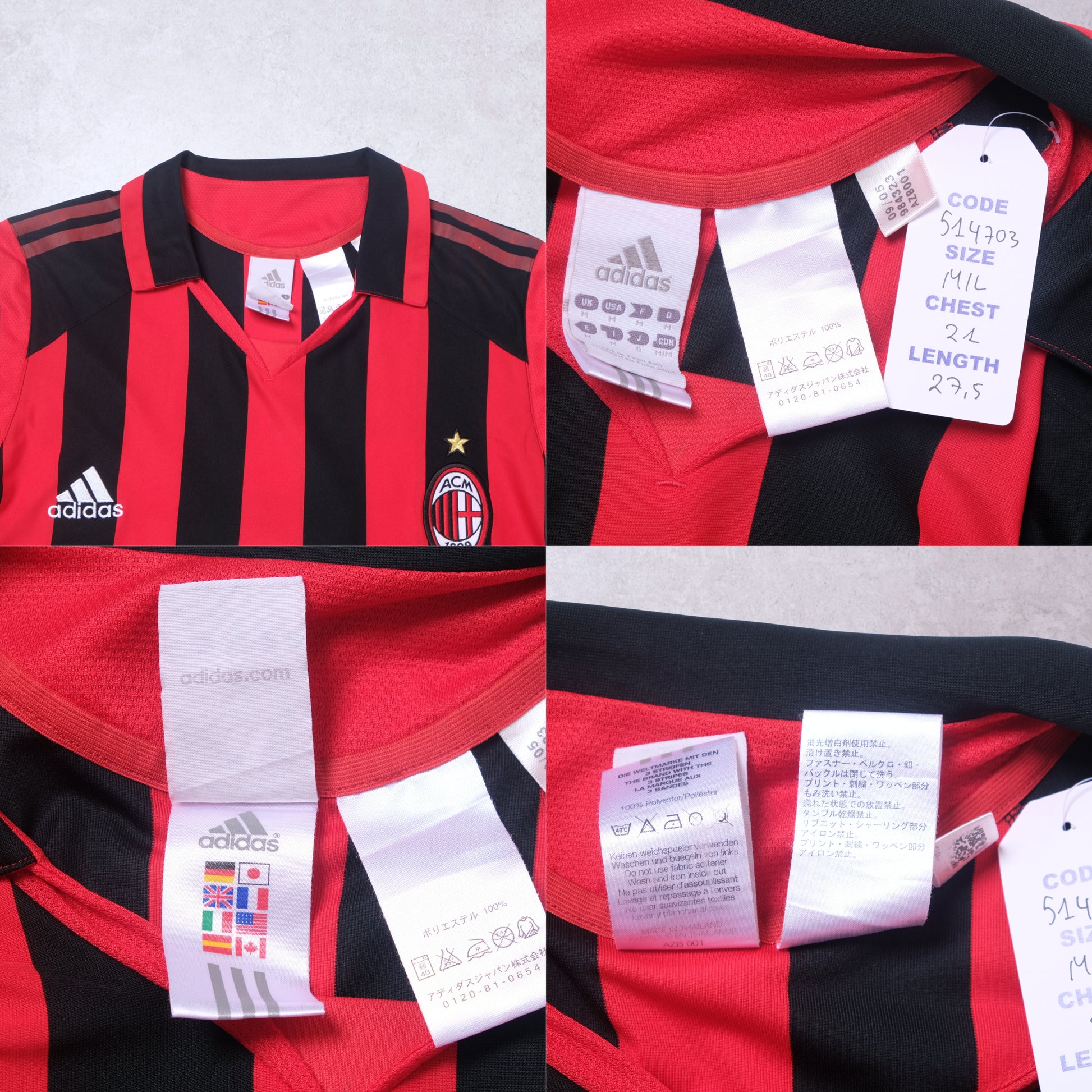 2005/06 AC Milan Home Shirt Adidas Shevchenko (M/L)