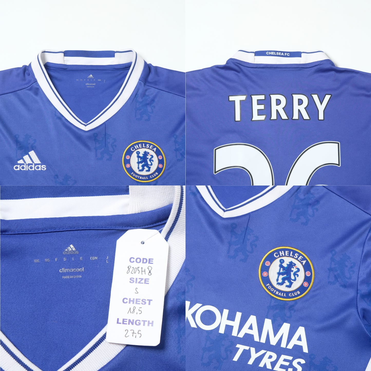 2016/17 Chelsea Home Shirt Adidas Terry (S/M)