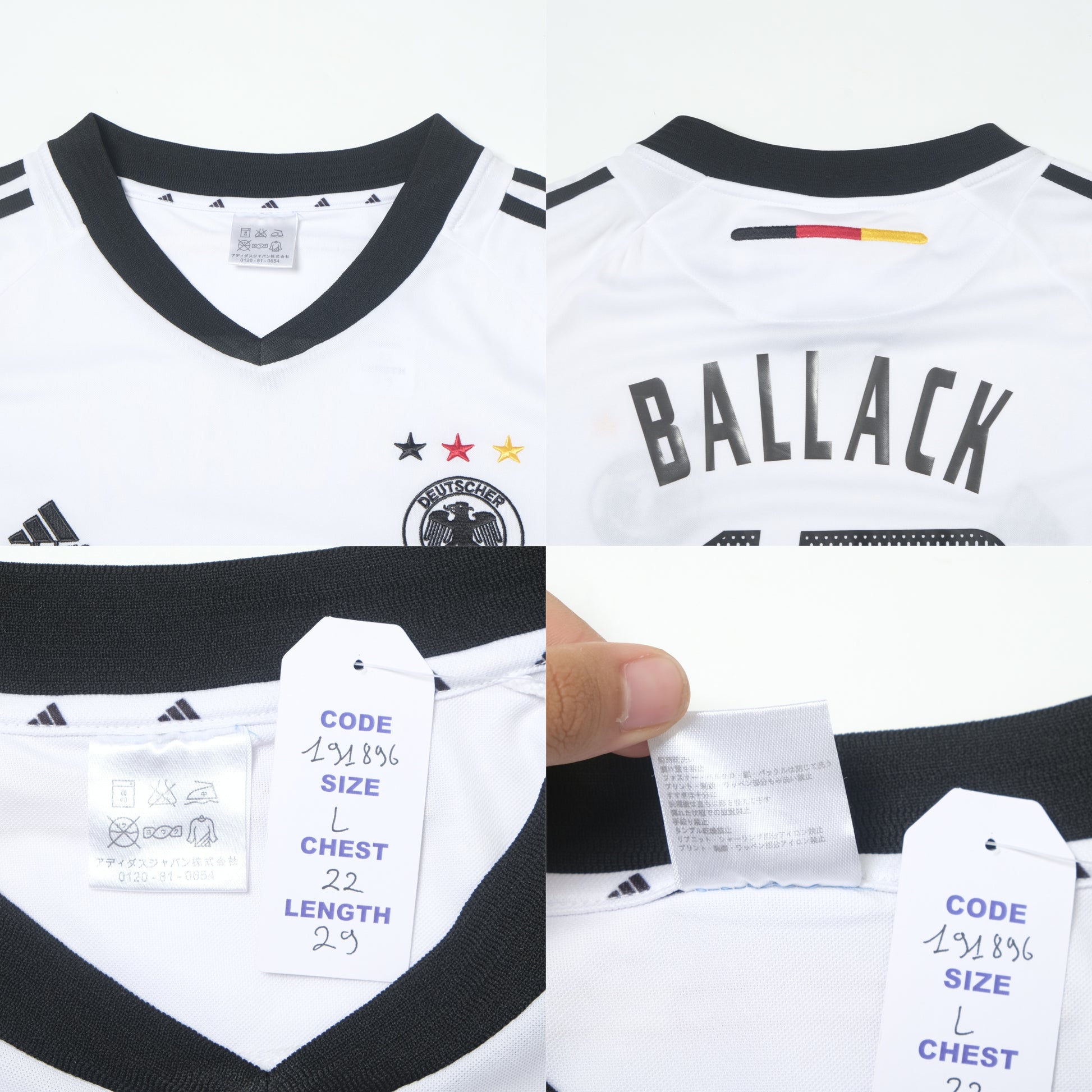  2002/03 Germany Home Shirt Adidas Ballack (L)
