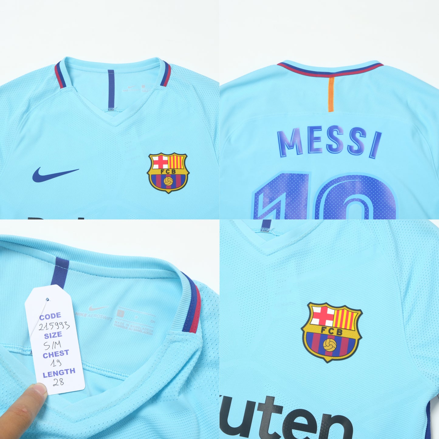 2017/18 Barcelona Away Shirt Nike Messi BNWT (S/M)