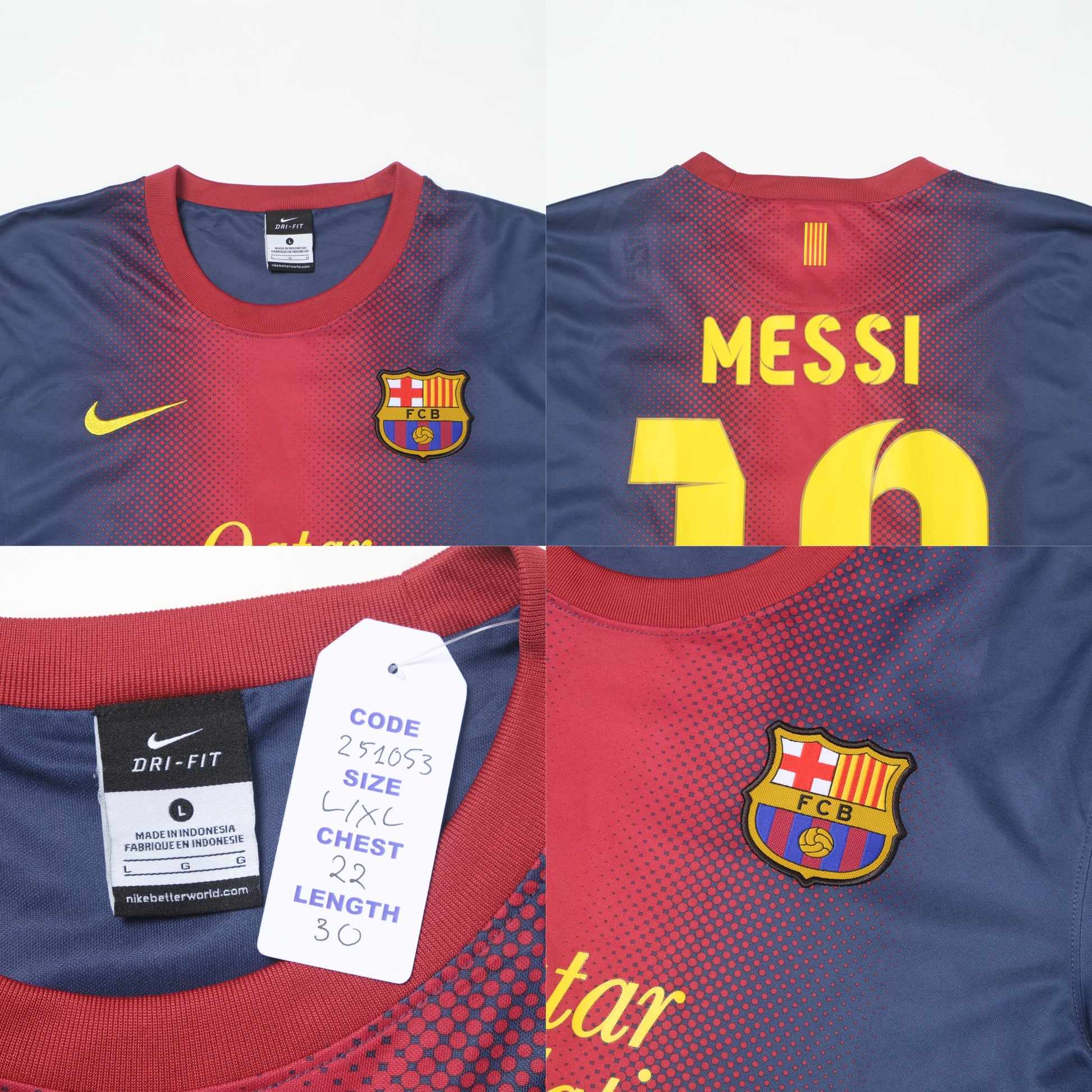 2012/13 Barcelona Home Shirt Nike Messi (L/XL)
