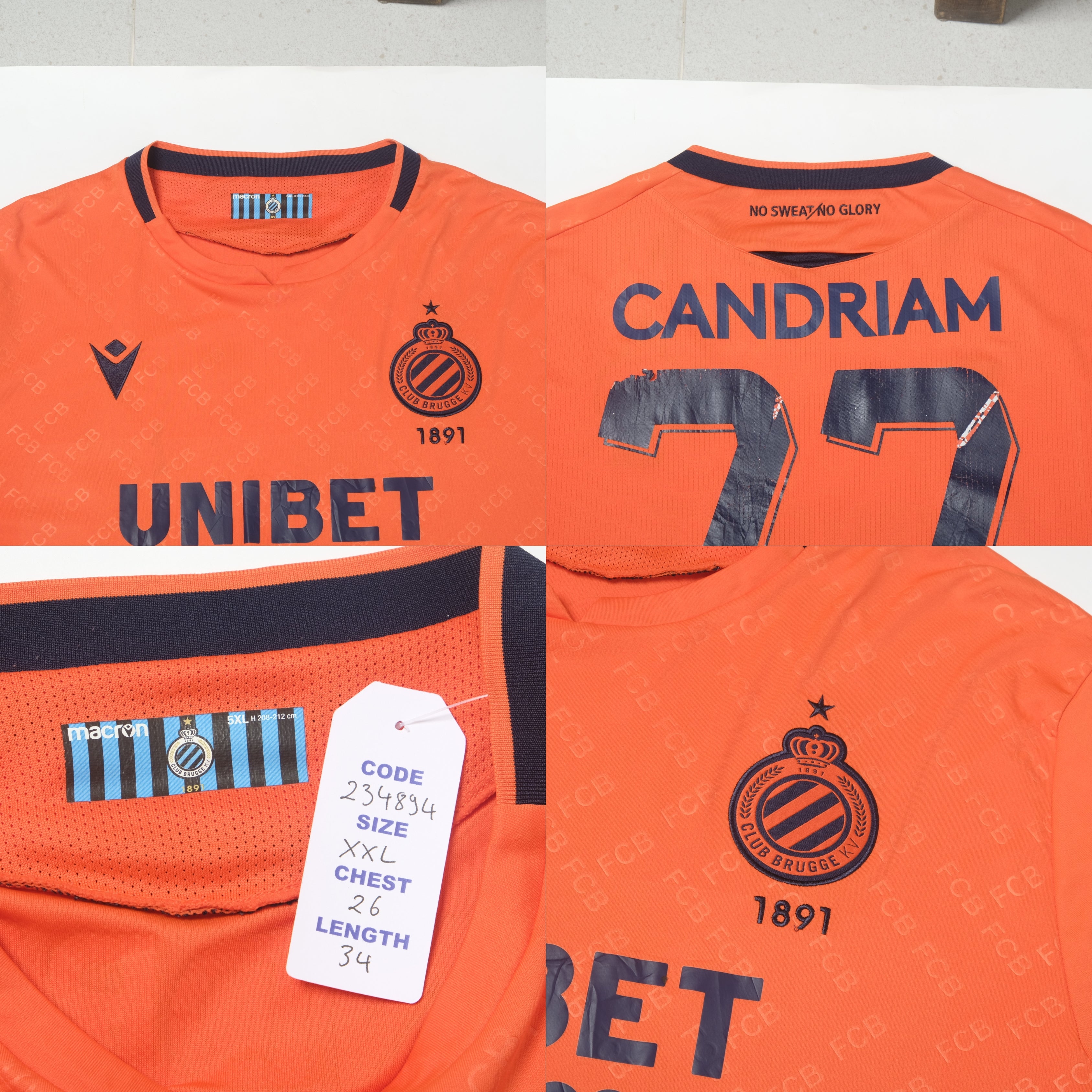 2020/21 Club Brugge Third Shirt Macron Mata (XXL)