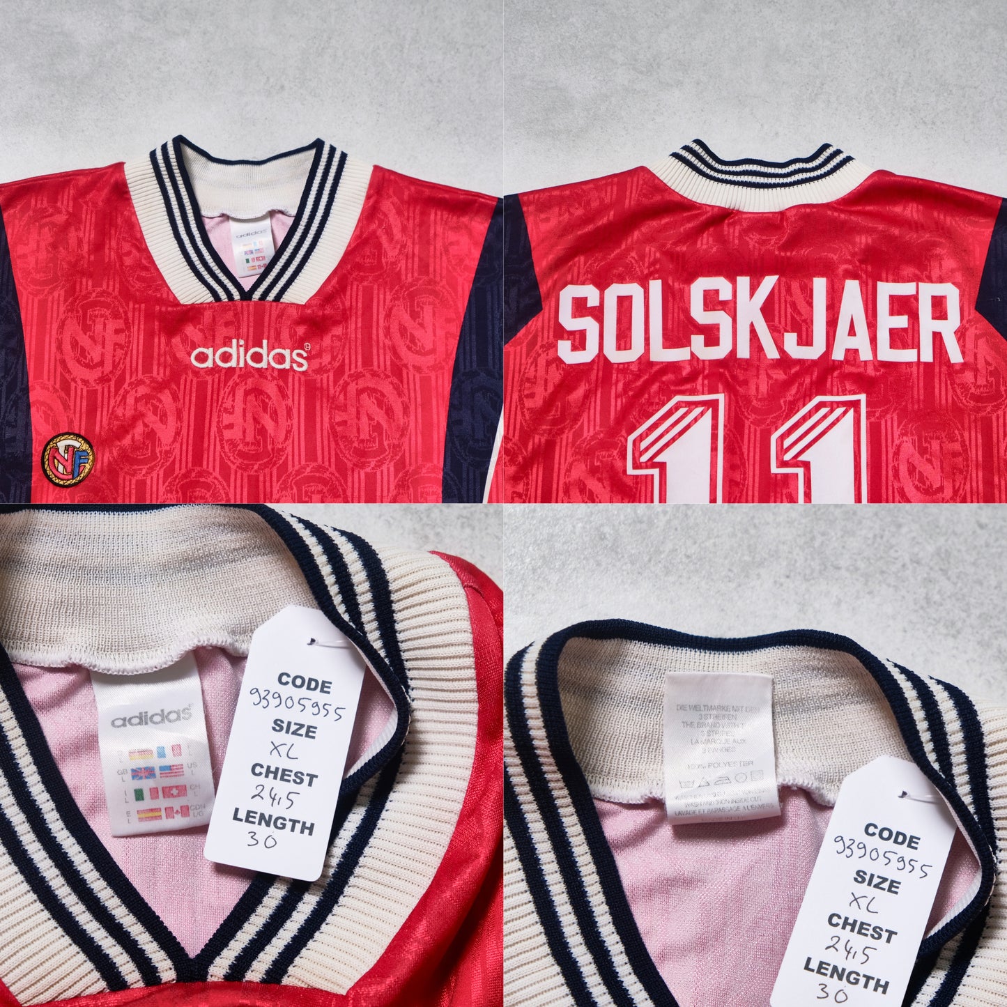 1996/97 Norway Home Shirt Adidas Solskjaer (XL)