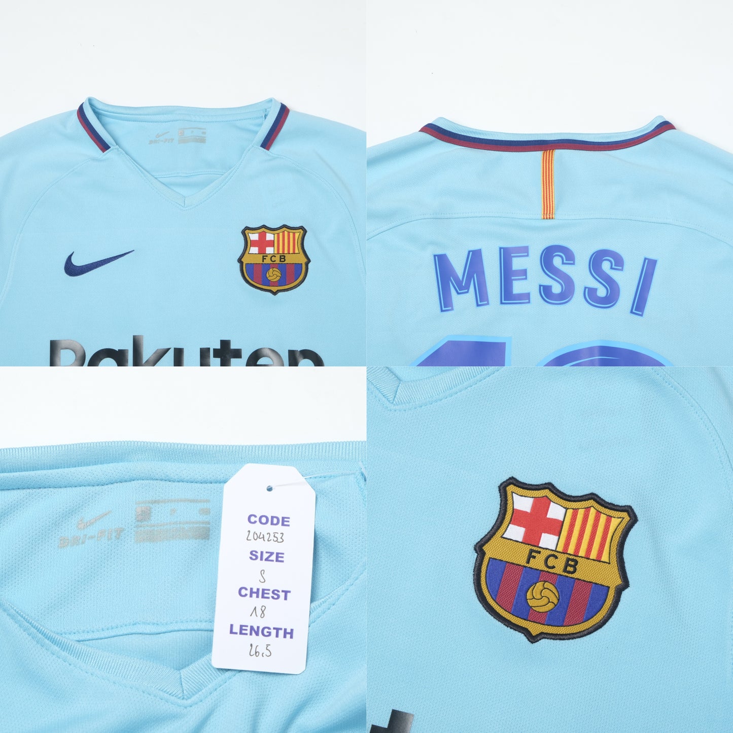 2017/18 Barcelona Away Shirt Nike Messi (S)