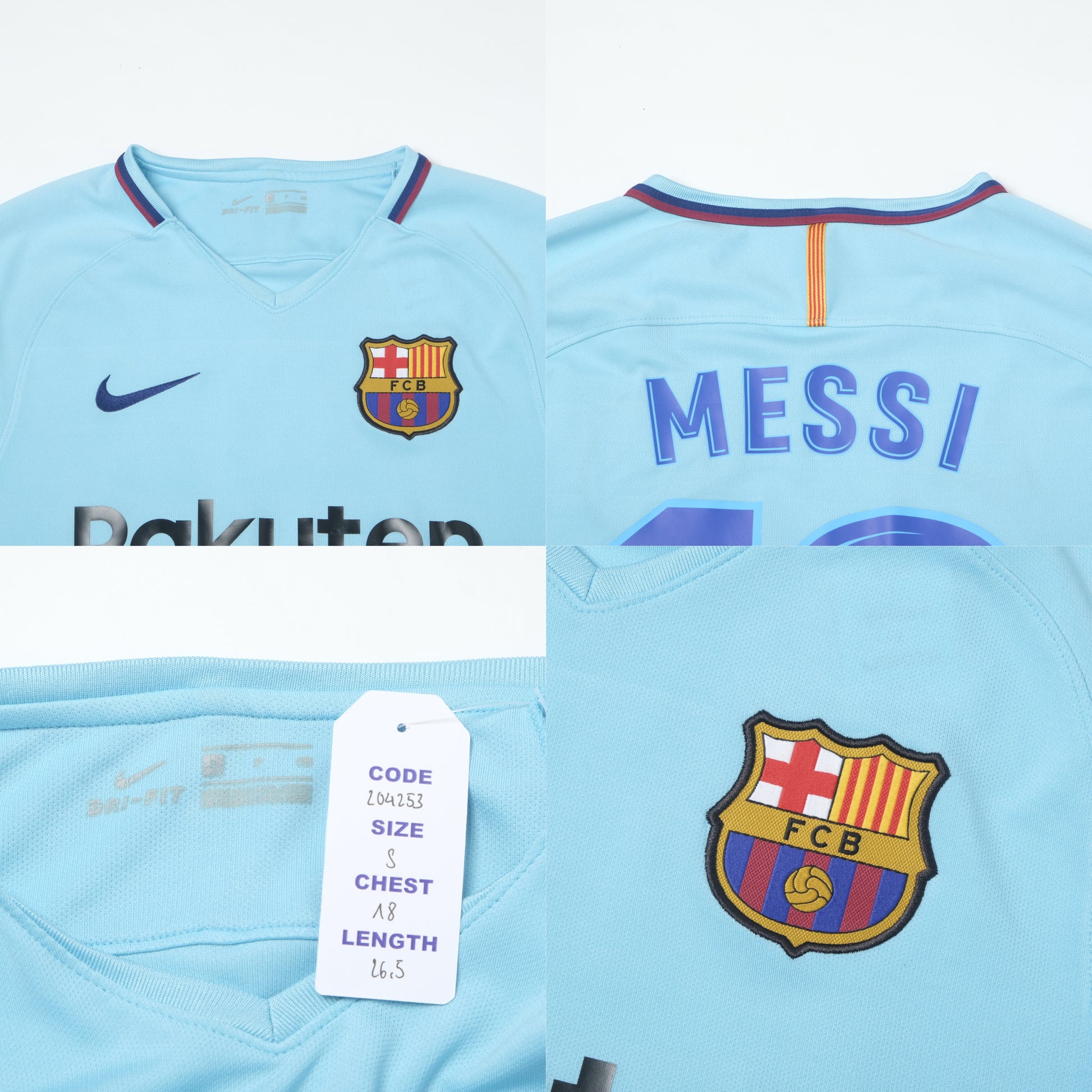 2017/18 Barcelona Away Shirt Nike Messi (S)