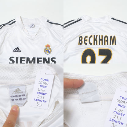 2004/05 Real Madrid Home Shirt Adidas Beckham (L/XL)