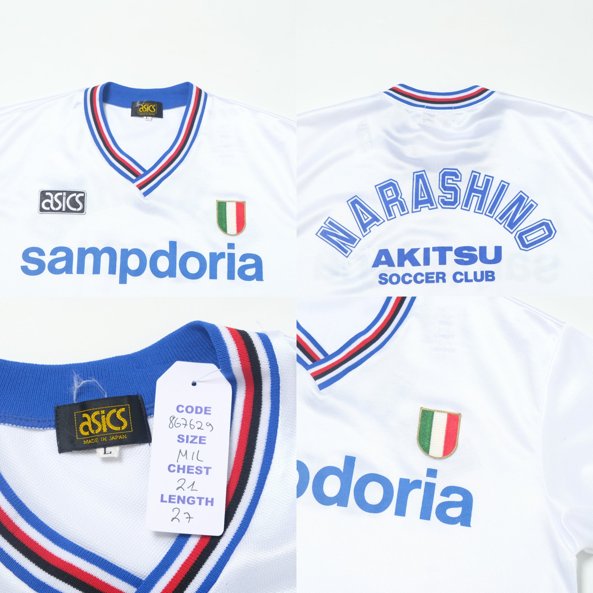 1991 Sampdoria Training Shirt Asics (M/L)