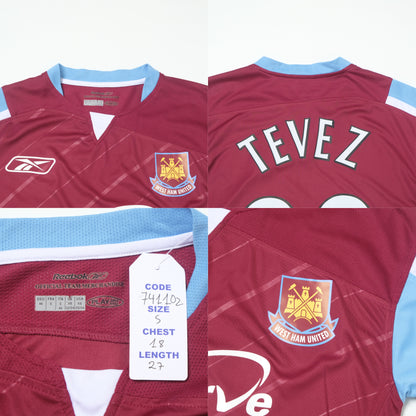 2005/07 West Ham Home Shirt Reebok Tevez (S)