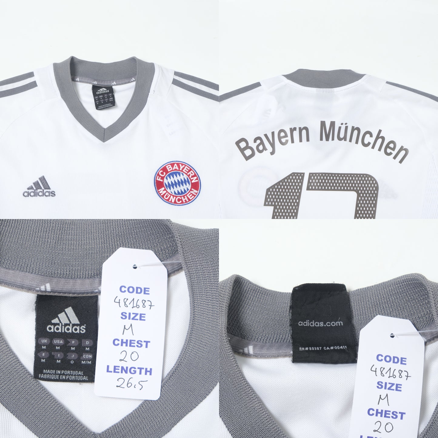 2002/04 Bayern Munich Away Shirt Adidas Ballack (M)