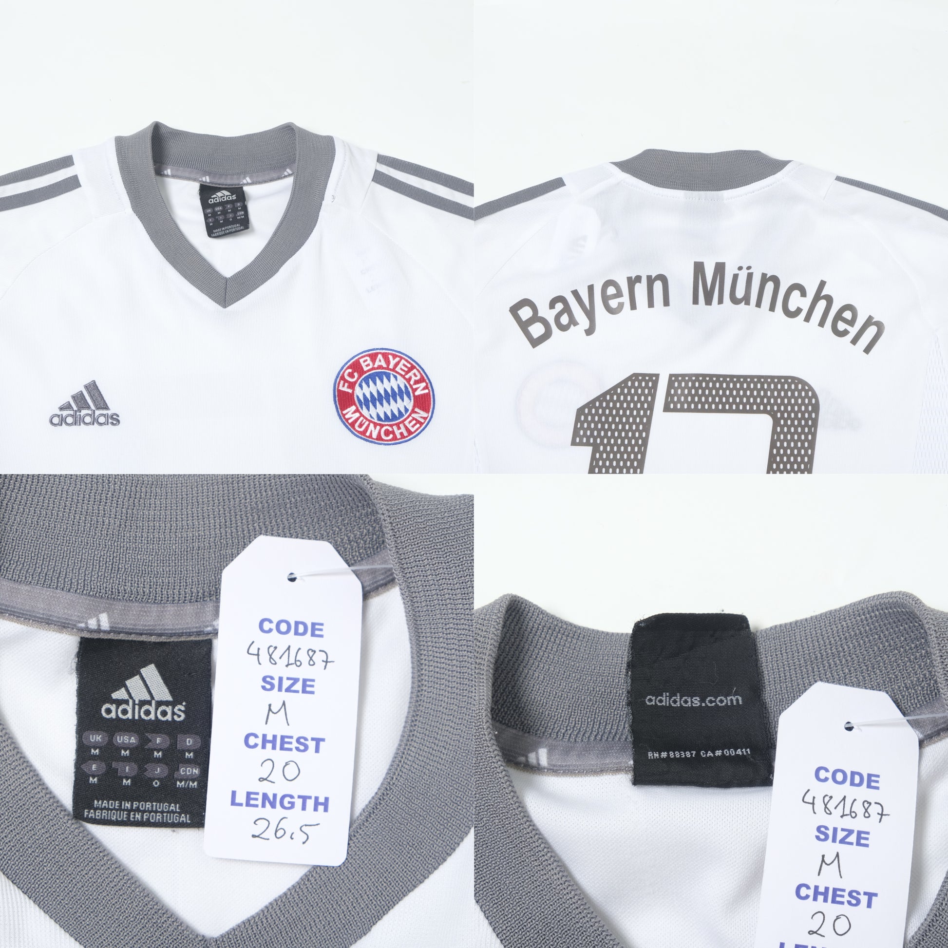 2002/04 Bayern Munich Away Shirt Adidas Ballack (M)