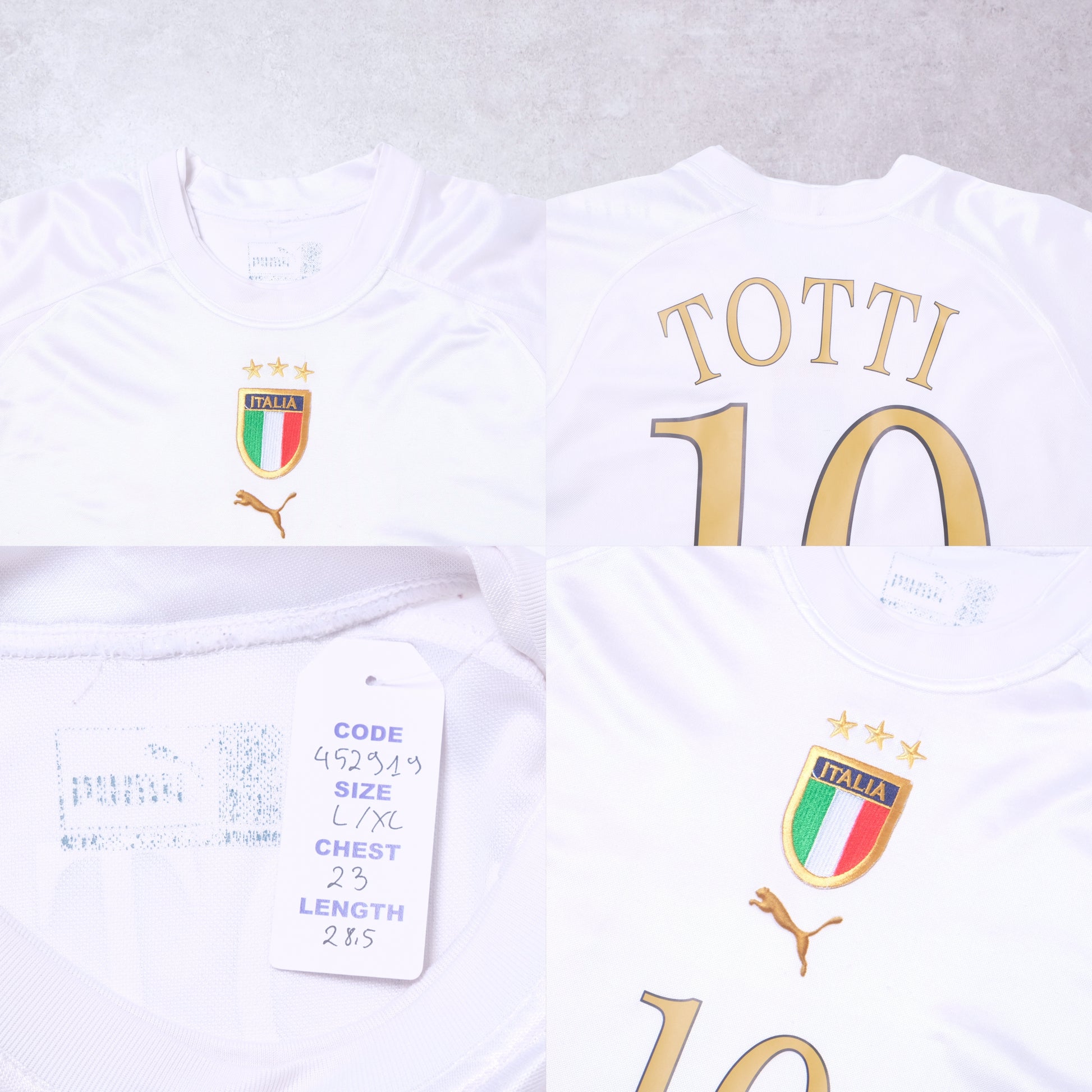 2004/06 Italy Away Shirt Puma Totti (L/XL)