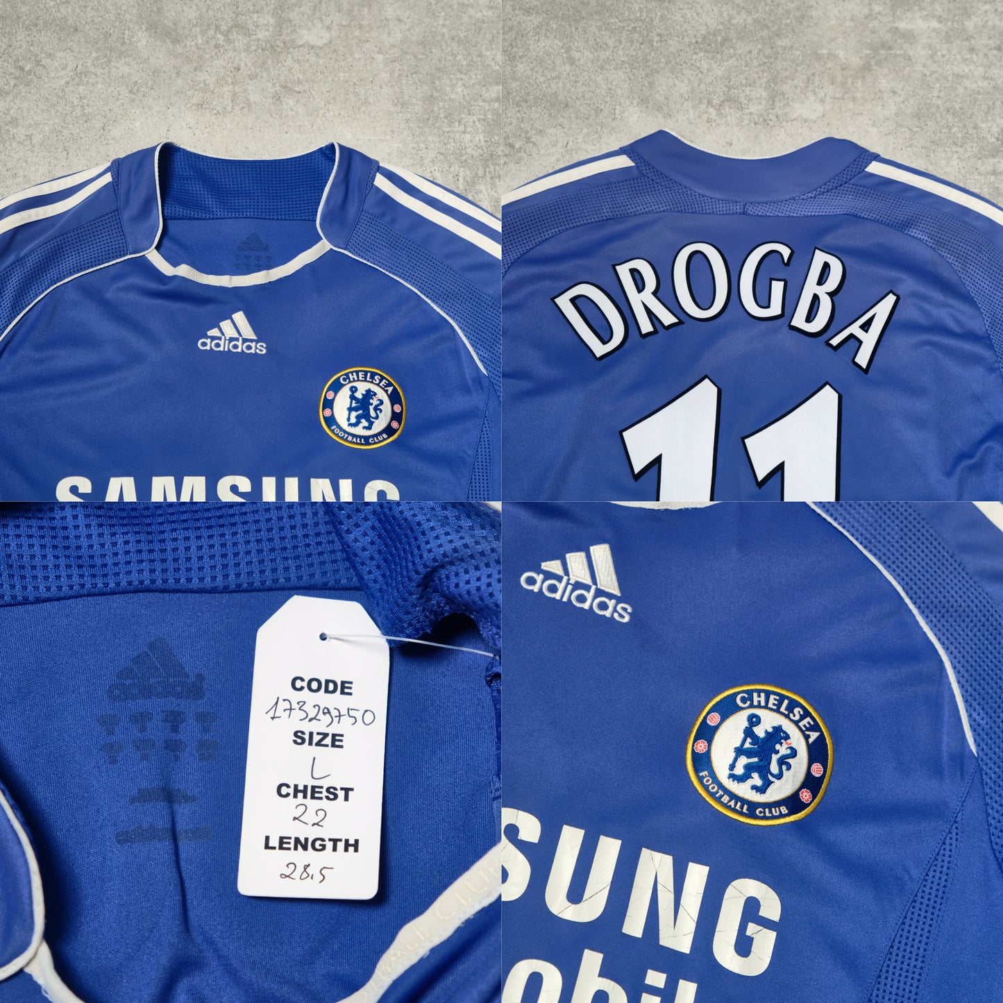 2006/08 Chelsea Home Shirt Adidas Drogba (L)