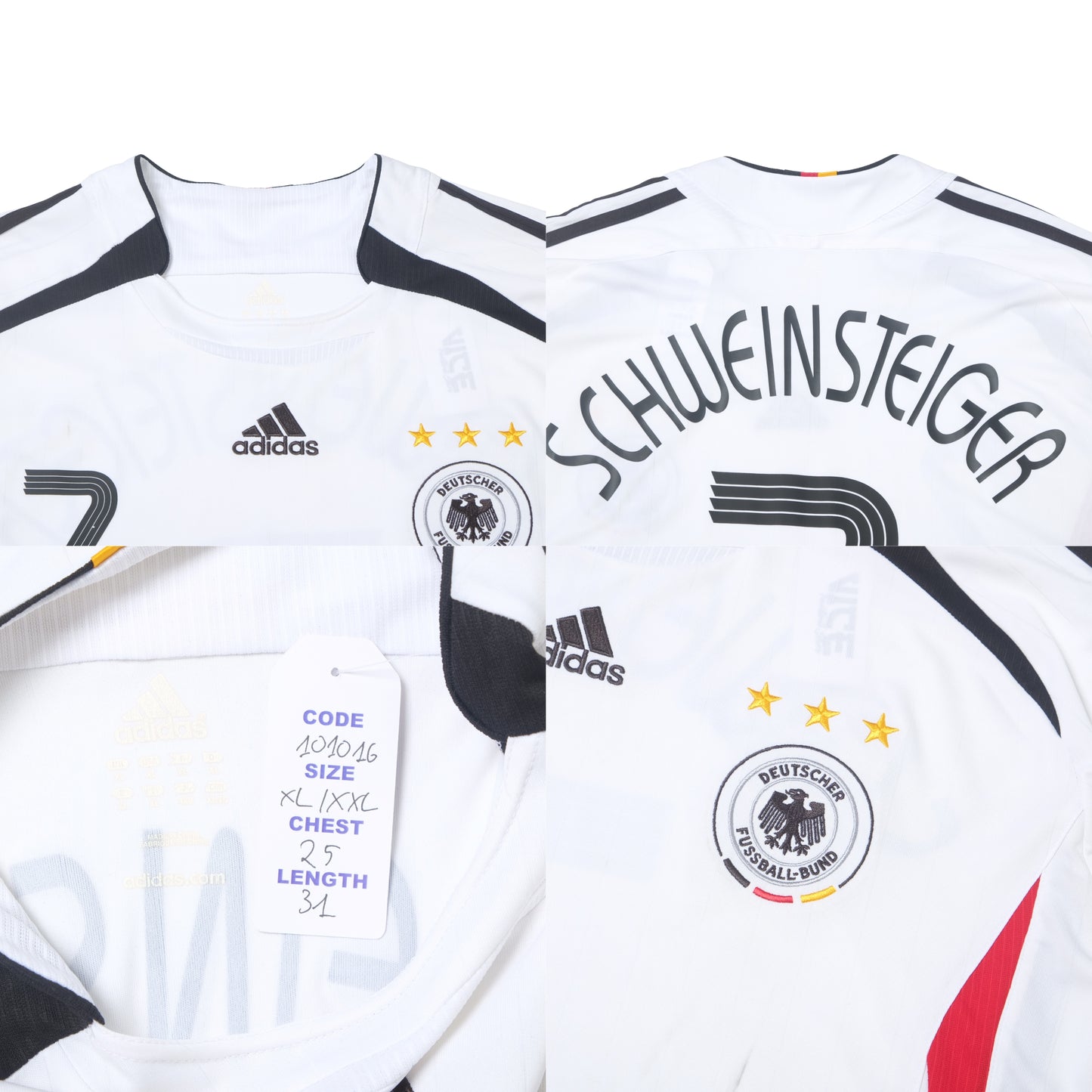 2005/07 Germany Home Shirt Adidas Schweinsteiger (XL/XXL)
