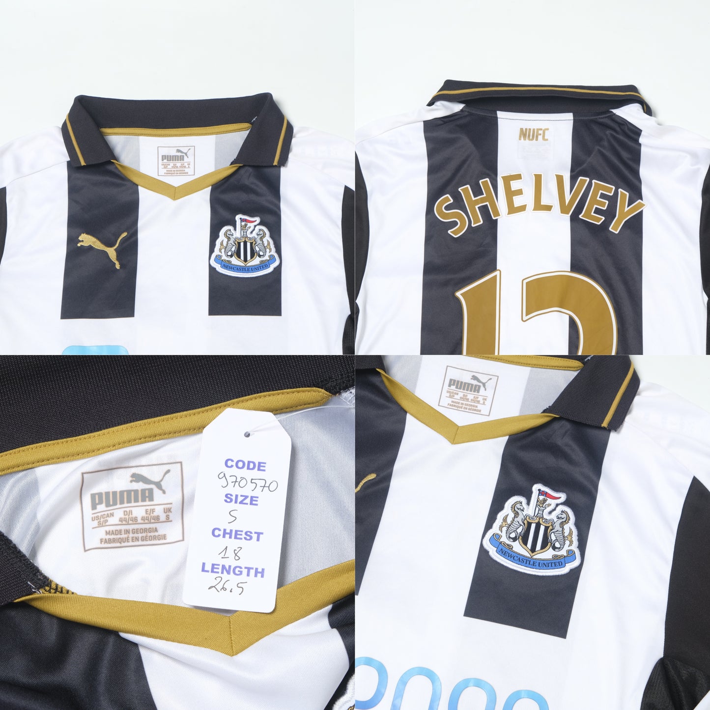 2016/17 Newcastle United Home Shirt Puma Shelvey (S) 