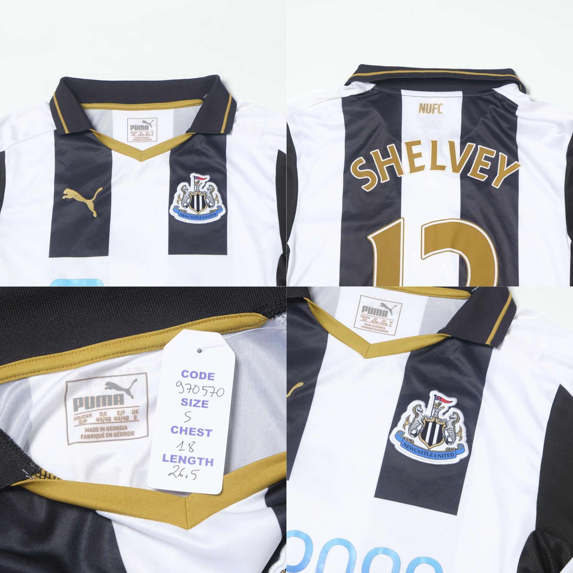 2016/17 Newcastle United Home Shirt Puma Shelvey (S) 