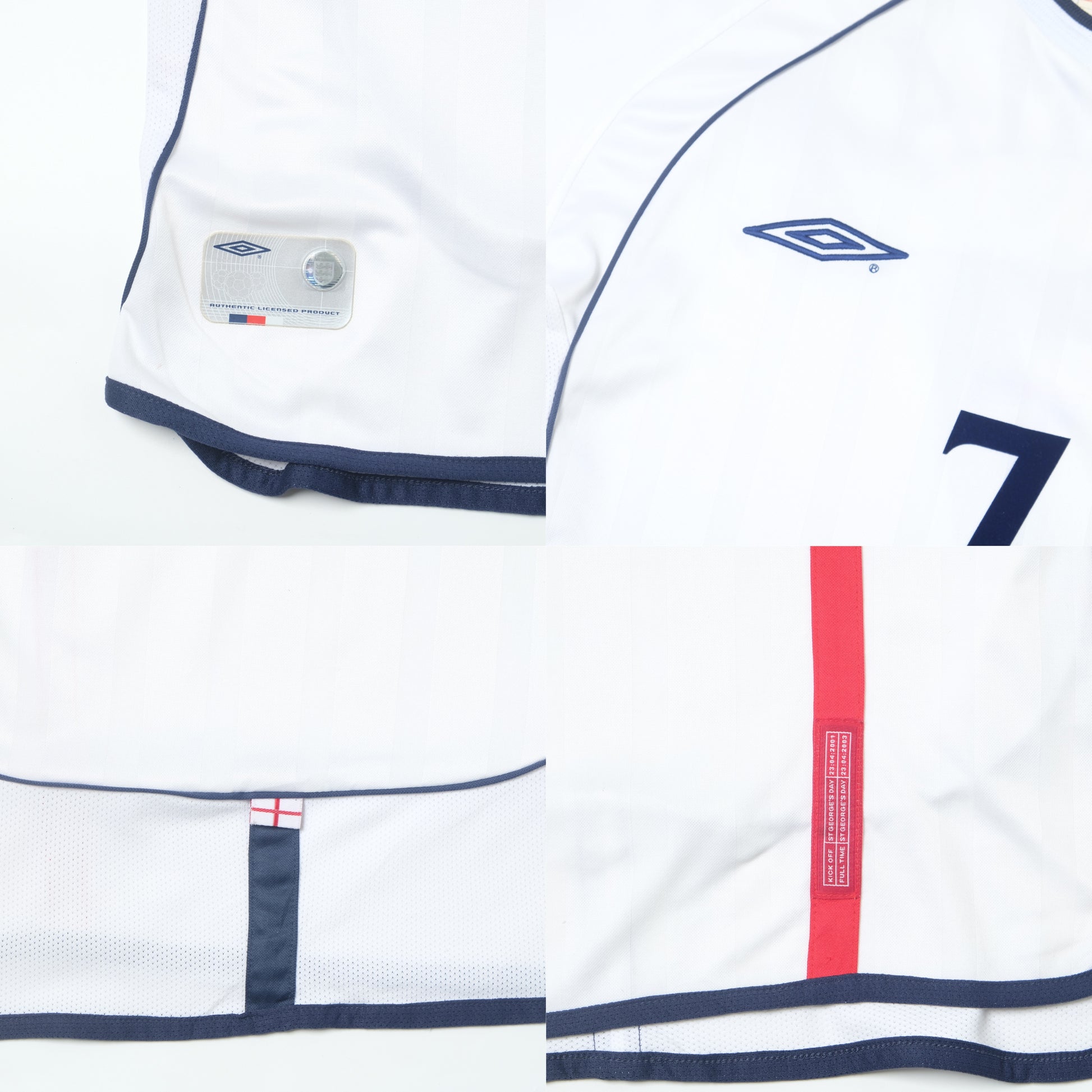 2002/04 England Home Shirt Umbro Beckham (M/L)