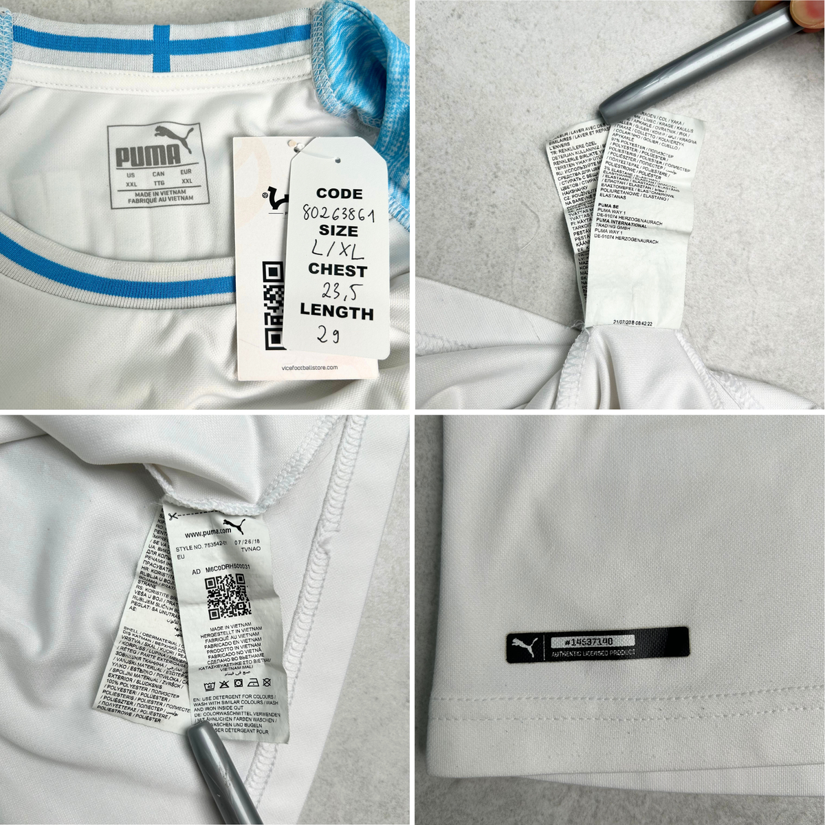 2018/19 Olympique Marseille Home Shirt Puma Thauvin (L/XL)