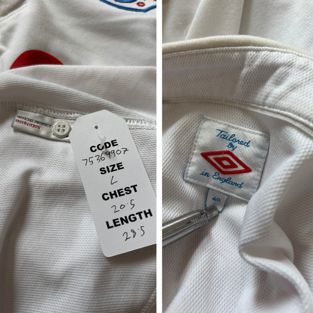 2010/11 England Home Shirt Umbro Rooney (L)