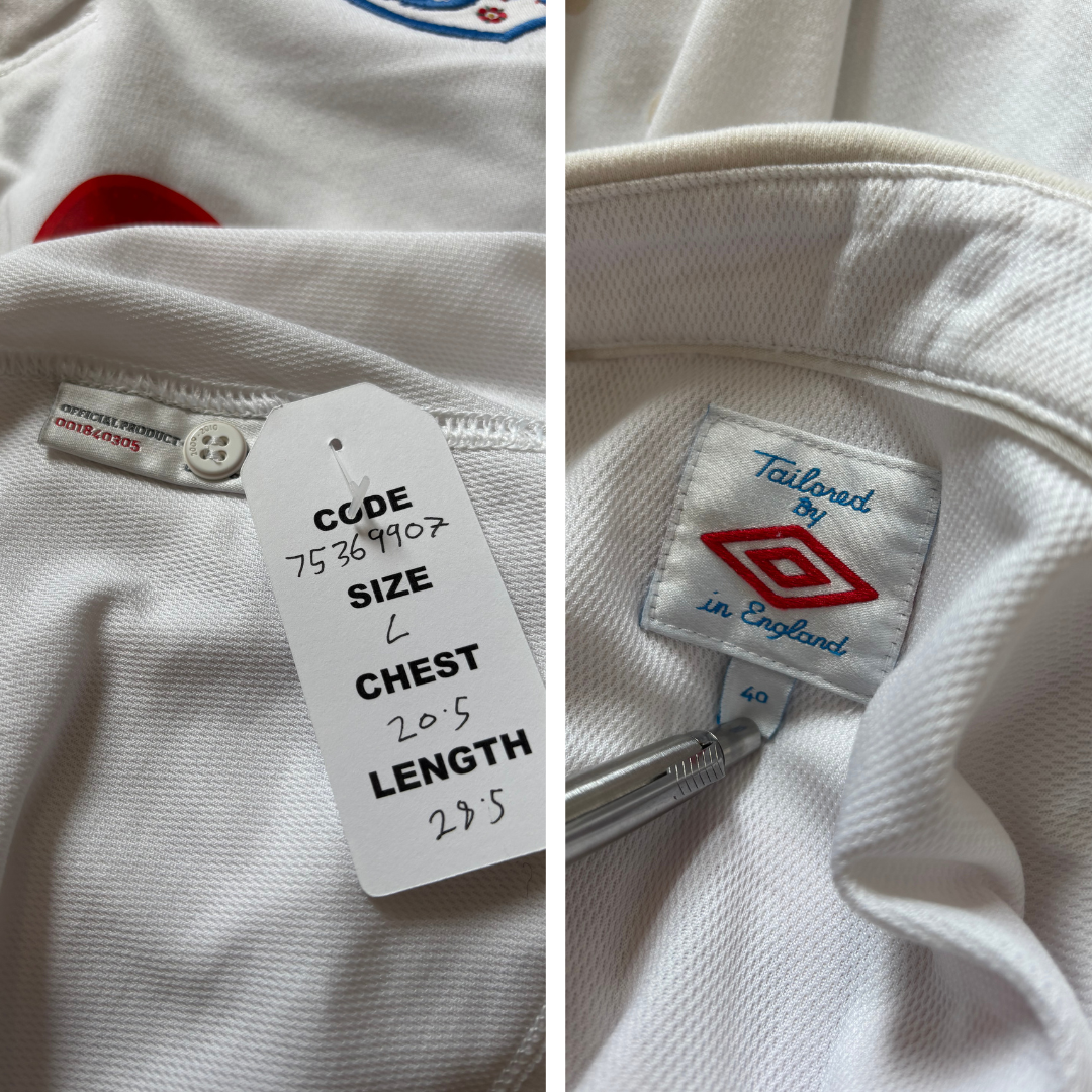 2010/11 England Home Shirt Umbro Rooney (L)