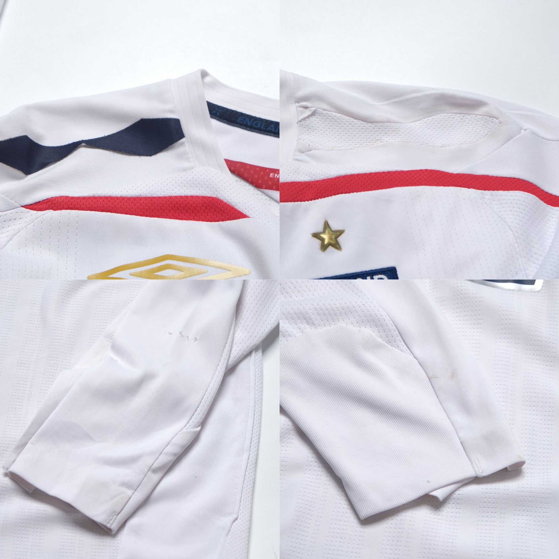 2007/09 England Home Shirt Umbro Beckham (M)