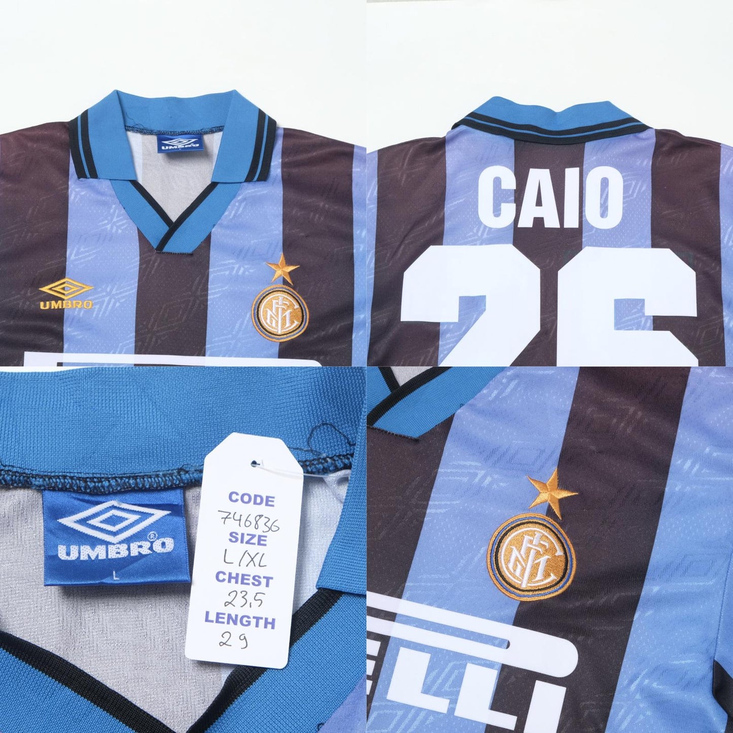 1995/96 Inter Milan Home Shirt Caio Ribiero (L/XL)