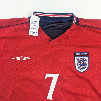 England Beckham Original 2002/2004 Home Football Shirt Large