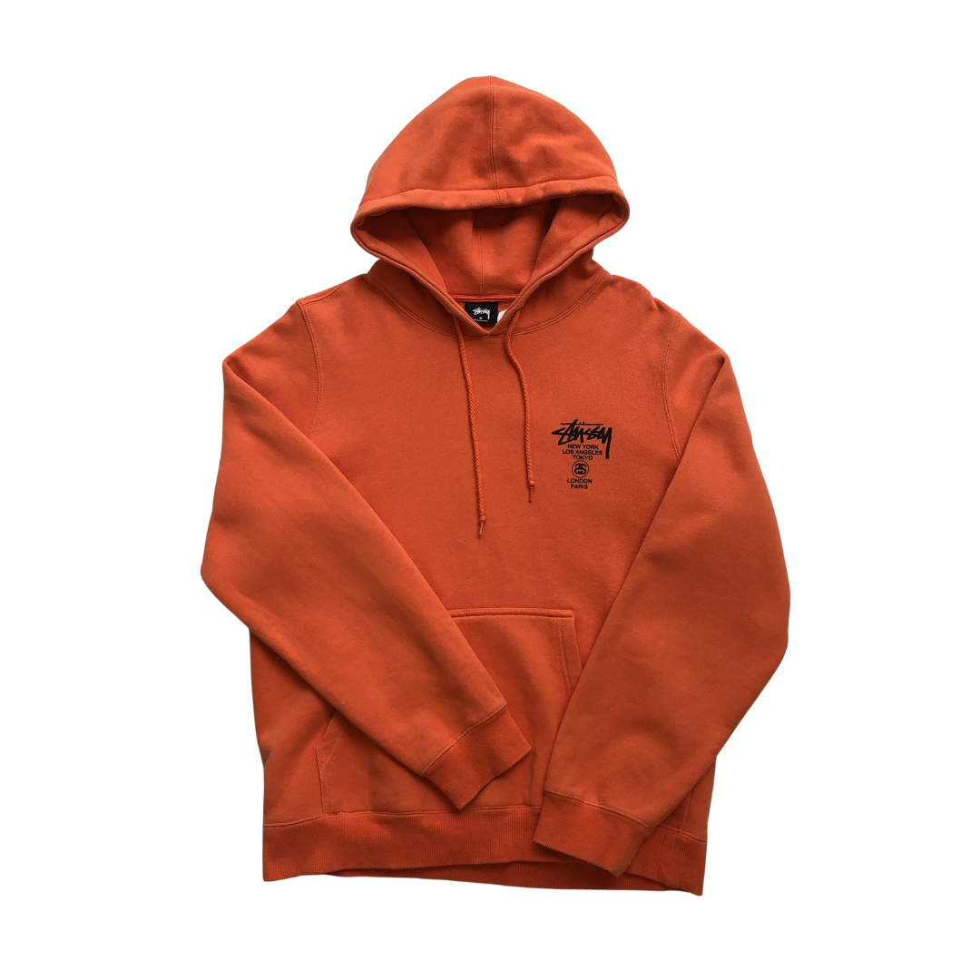 Stussy Vintage Orange Hoodie Medium