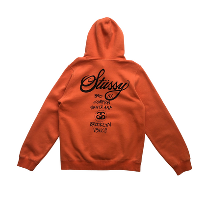 Stussy Vintage Orange Hoodie Medium