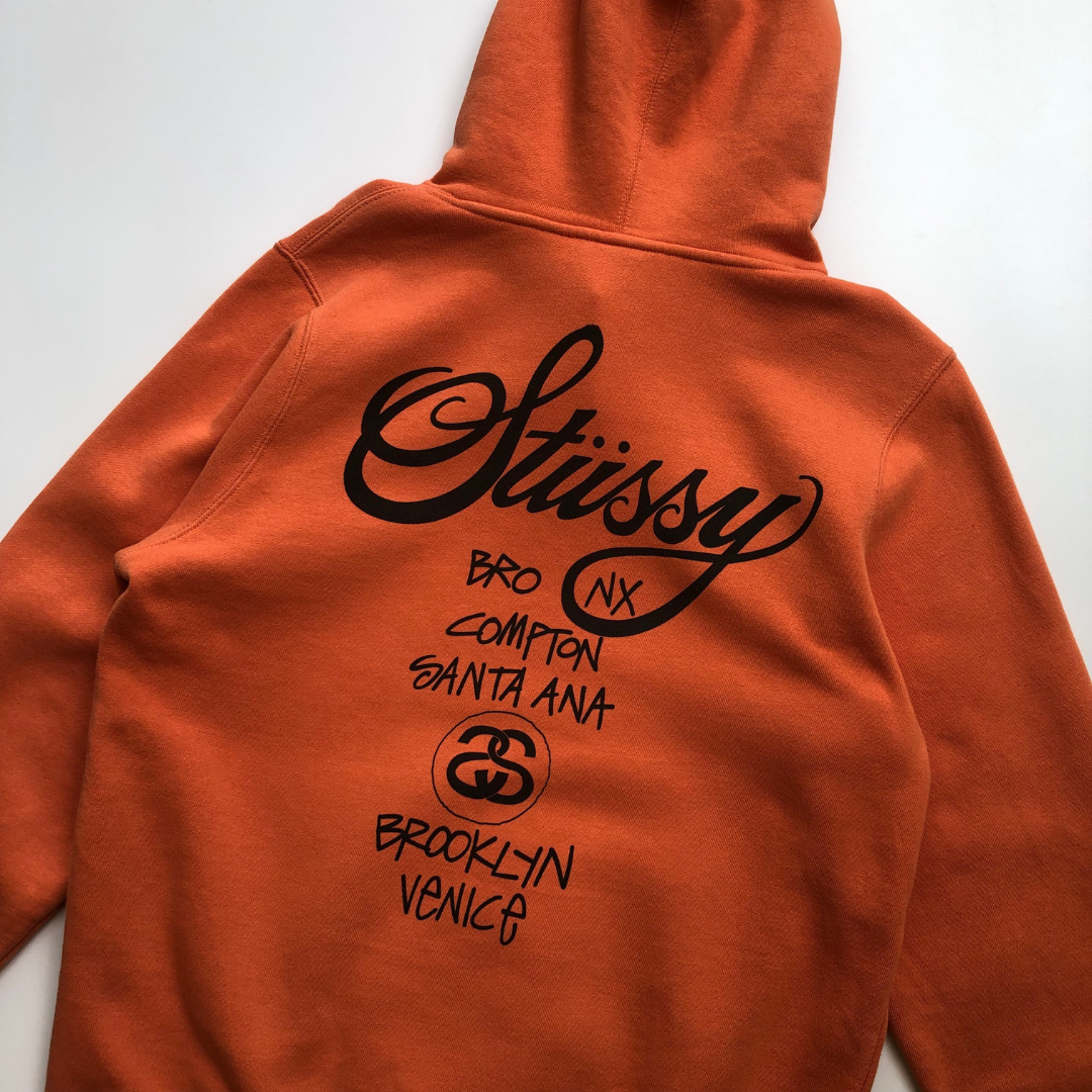 Stussy Vintage Orange Hoodie Medium