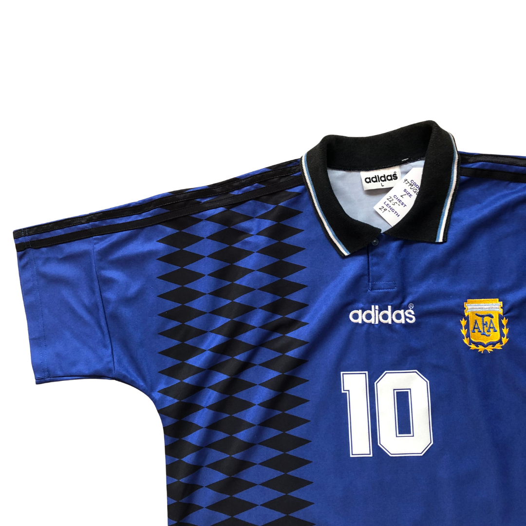 Argentina Original Maradona 10 1994 Adidas Away Football Shirt Medium