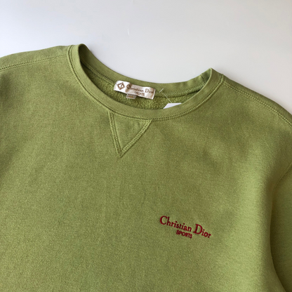 Christian Dior Sports 1990s Vintage Green Sweatshirt Small/Medium