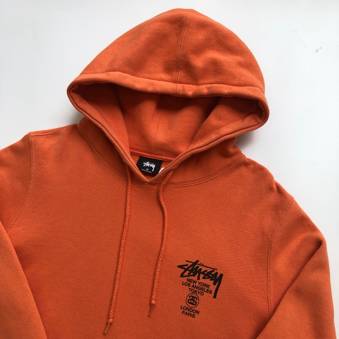 Stussy Vintage Orange Hoodie Medium