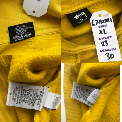 Stussy Vintage Yellow Hoodie XL