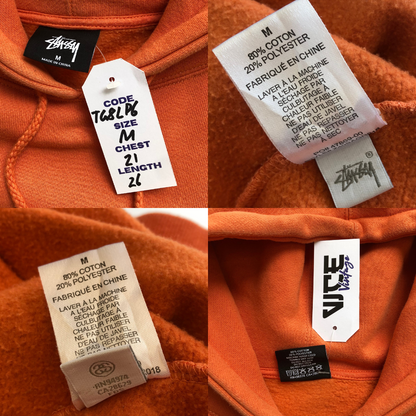 Stussy Vintage Orange Hoodie Medium